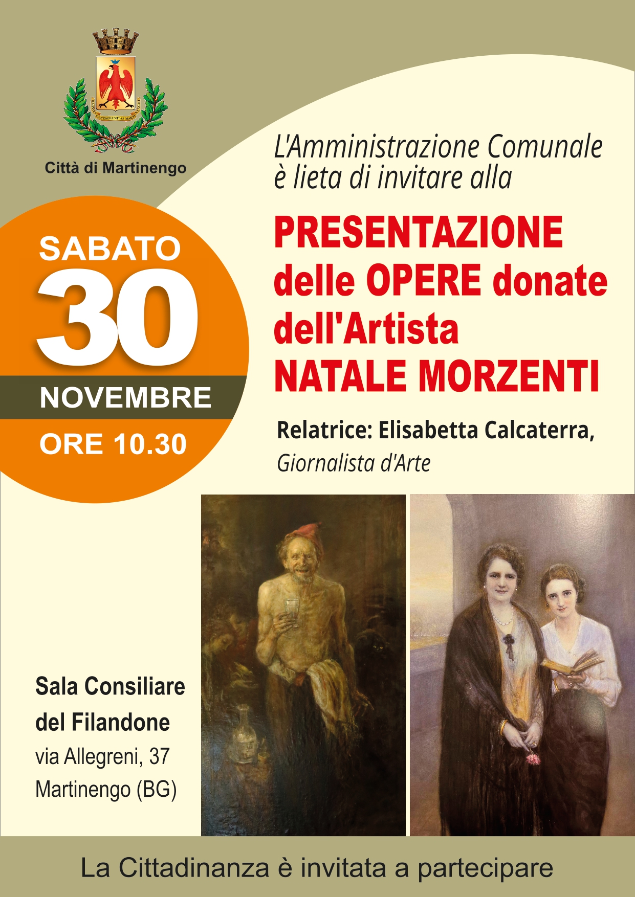 Presentazione delle opere donate dell'artista Natale Morzenti